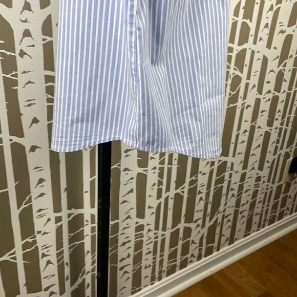 CHAPS NEW $60 Classic Fit Polished Balloon Sleeve Stretch Poplin Striped Blouse - Picture 7 of 7